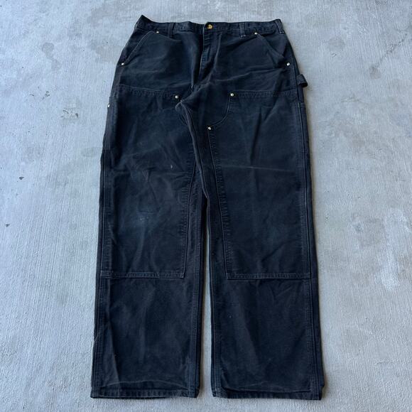 Vintage Y2K Carhartt black double knee work wear carpenter pants - Picture 1 of 8